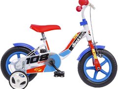 Bicicleta copii Dino Bikes 10' 108 Sport alb si albastru cu frana